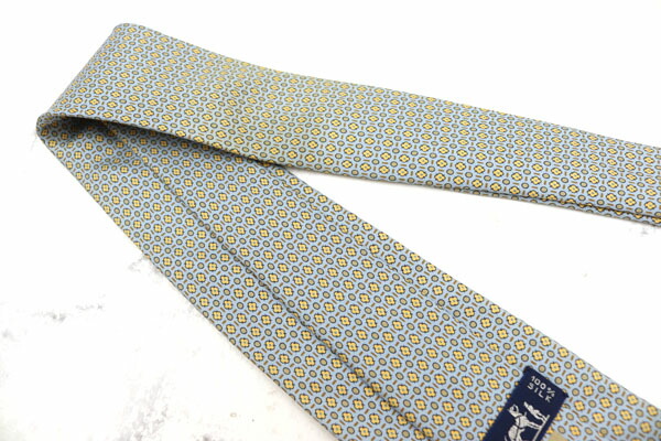 エルメス Hermes 小紋柄 フランス製 シルク 花柄 ブルー シルク ブランド ネクタイ 送料無料 中古 美品 Rvcconst Com