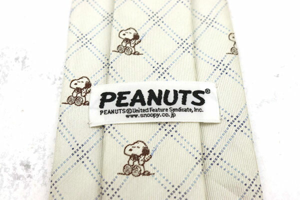楽天市場 ピーナッツ Peanuts スヌーピー 漫画 コミック グッズ 格子柄 日本製 シルク キャラクター柄 ブルー シルク ブランド ネクタイ 送料無料 中古 良品 Barce