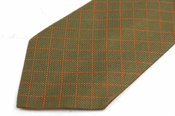 シャルベ Charvet 仏製 シルク チェック柄 カーキ シルク ブランド ネクタイ 送料無料 中古 美品 Rvcconst Com