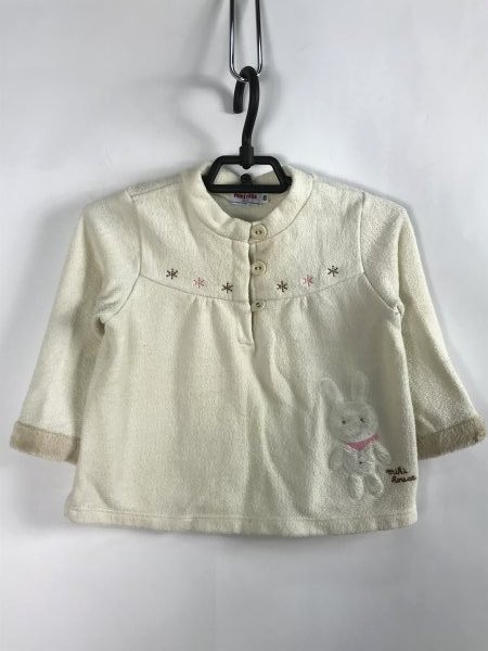 楽天市場 良品 ミキハウス Mikihouse 80サイズ キャラクター Tシャツ 女の子 キッズ 子供 長袖 ウサギ 刺繍 ボタン ベージュ ブランド古着 中古 Barce