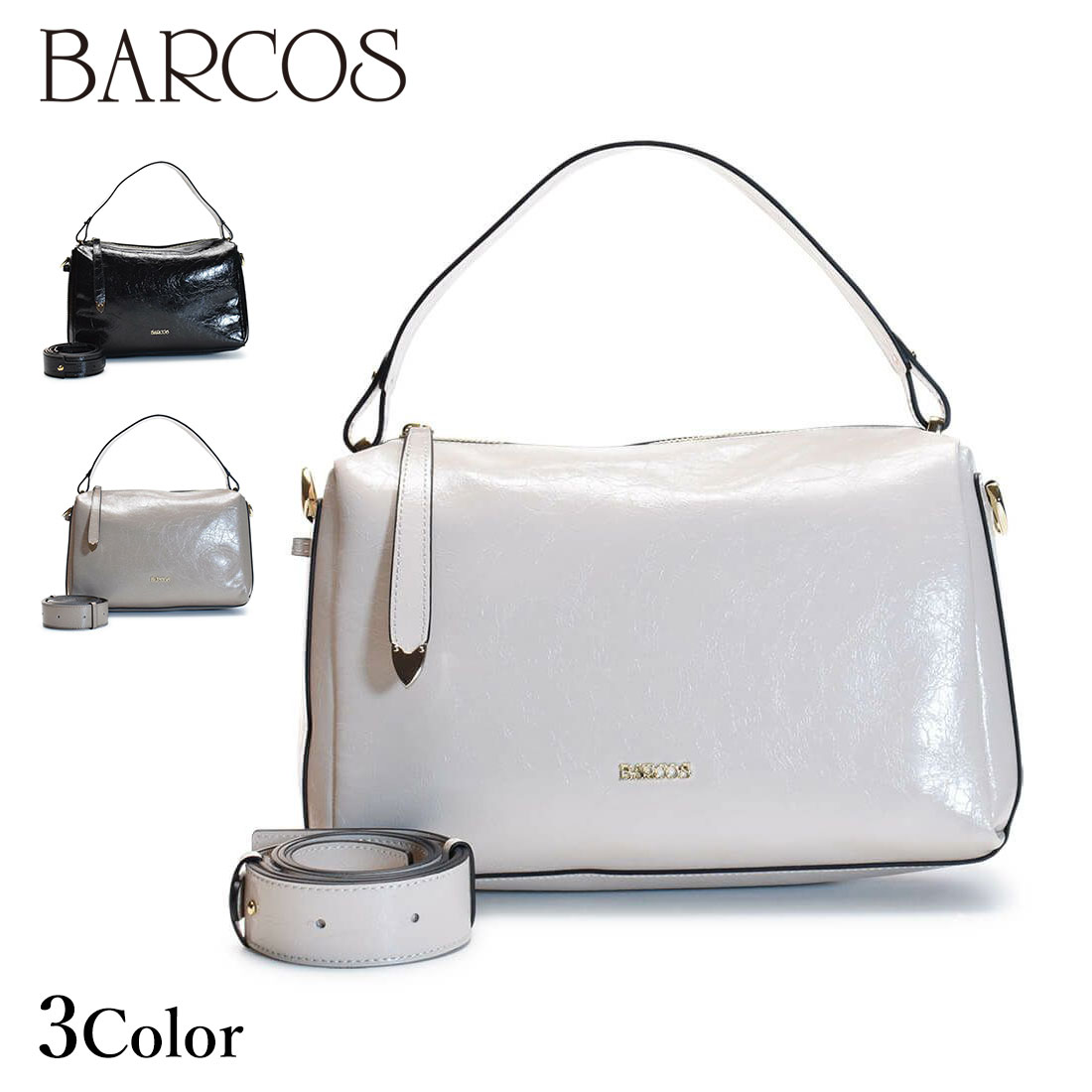 BARCOS しわパテントレザー2wayハンドバッグ レディース 全3色 ONESIZE バルコス｜バルコス公式ショップ店