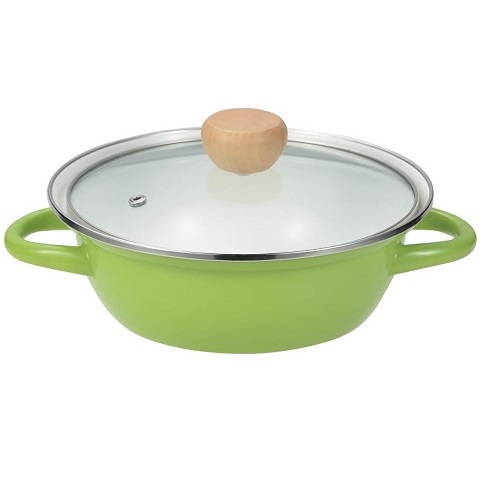 楽天市場】ピッタリ ホーロー 卓上鍋 18cm IH対応 ガラス蓋付き