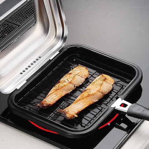 蓋付きロースター (魚焼き器) dショッピング |フィッシュロースター 両面焼きワイドグリル 脱