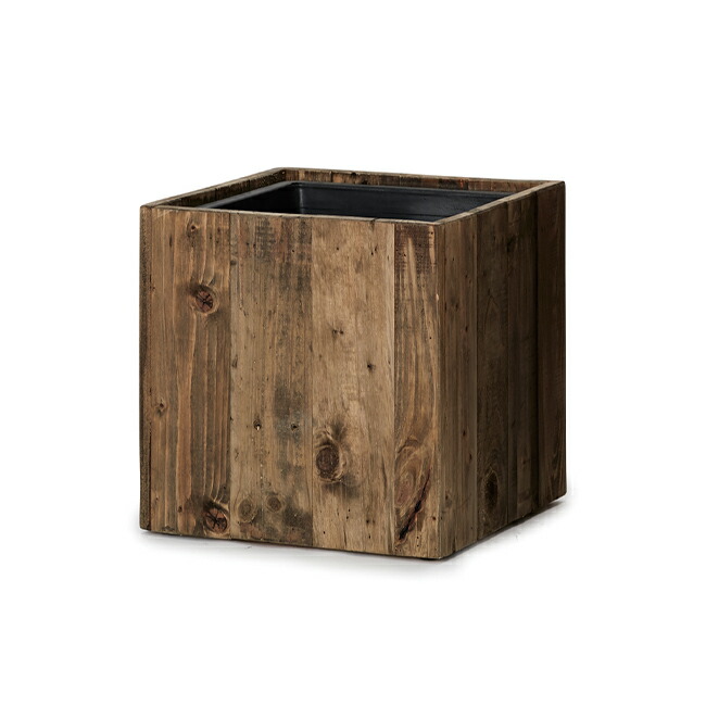 楽天市場】チークウッド キューブ M 45 ≪植木鉢 おしゃれ 大型 軽量