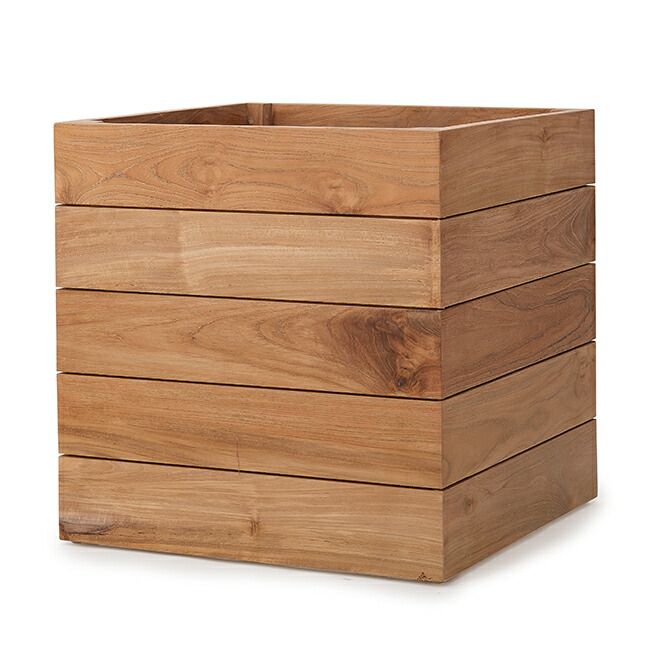 楽天市場】チークウッド キューブ M 45 ≪植木鉢 おしゃれ 大型 軽量