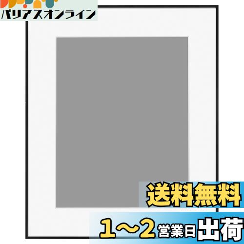 ハクバ HAKUBA 額縁 アルミ HFA-03 半切 アクリル板 ブラック(ホワイトマット) HFA-03BWM-H