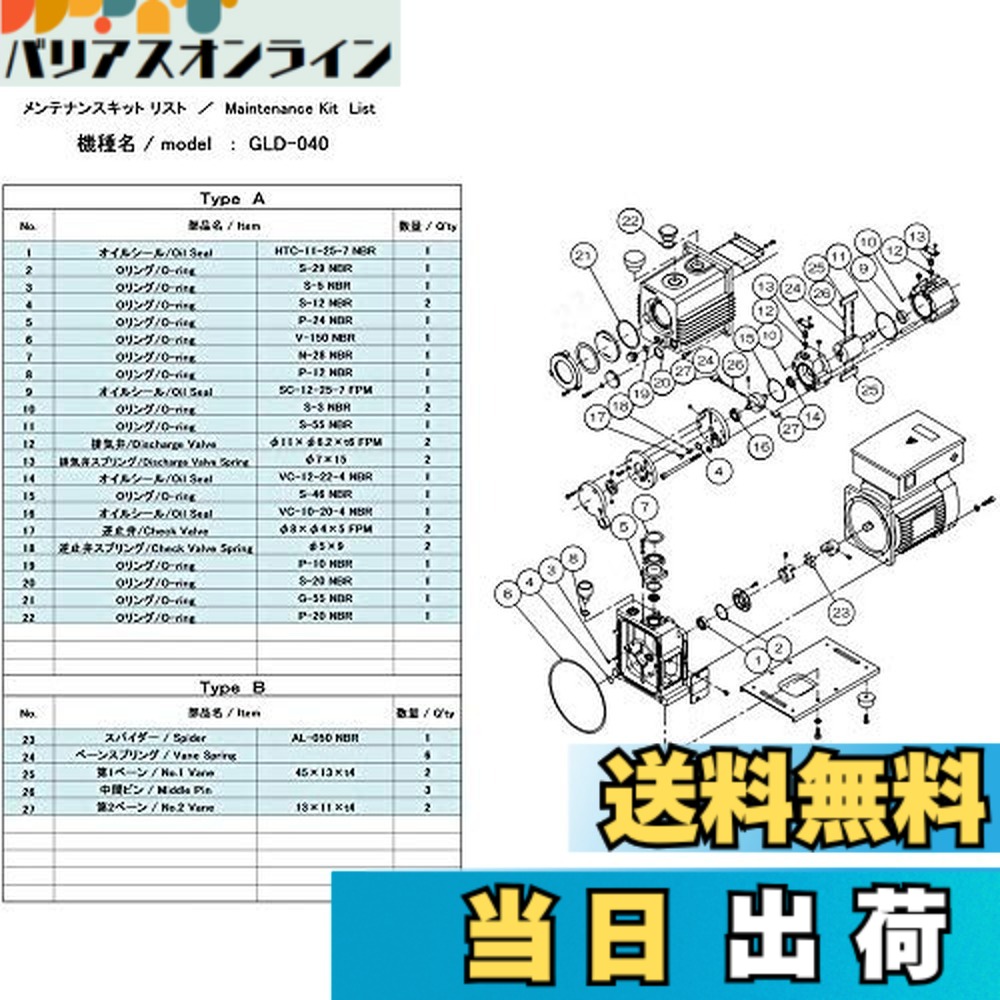 【貨物輸送無料】ULVAC GLD-040用検査と修理一揃いの道具B GLD-040