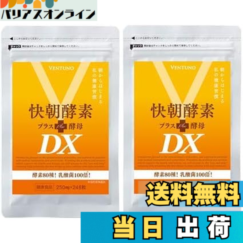 【貨物輸送無料】エンザイムサプリ 【 快朝エンザイムつけ加えるパン種DX 248粒 2袋書き割り 約4か月分 】全80類概念 パン種 乳酸菌 麦酒パン種 食料雑貨類衣料繊維 生まれながら構成要素 オオバコ アロエベラエキス末 コラーゲン 美容構成要素 カルニチン ヴィタミン 砿物 サプリ ヴェントゥーノ