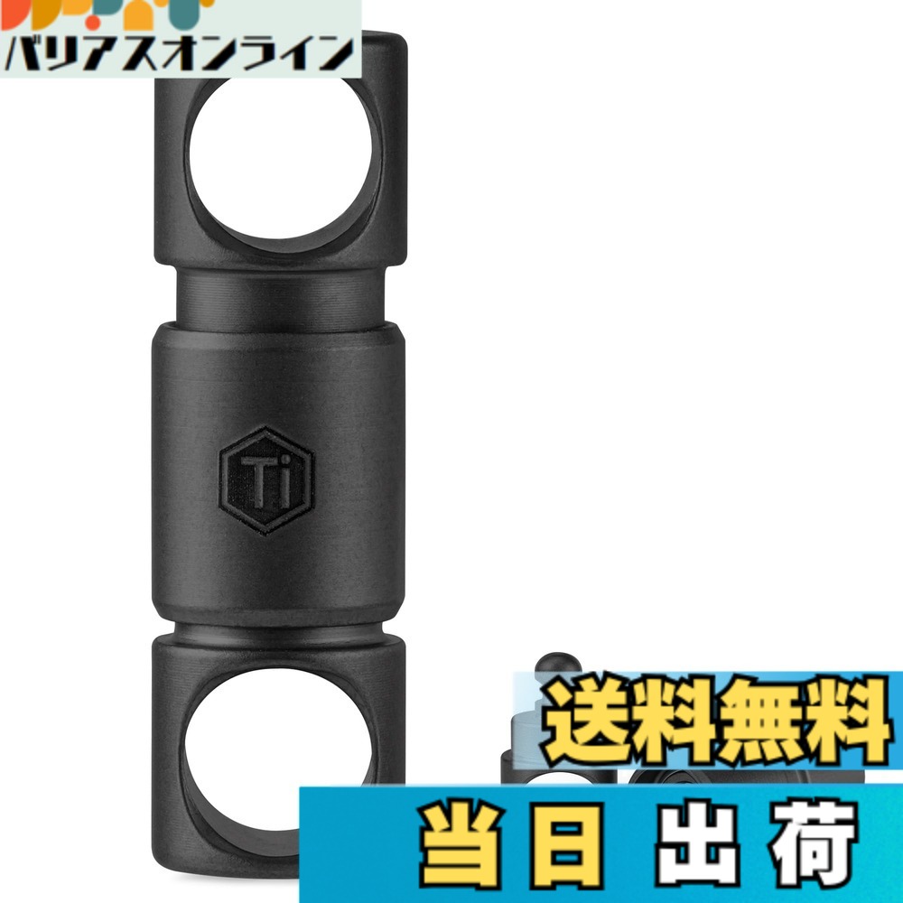 【貨物輸送無料】[KeyUnity] クイック版行 キーホルダー チタン KA24 手当たりチェーン店 分け隔てる型 手当たり輪っか付き添い人 ワンタッチ 今めかしい リリーサー 着脱式 360°回転させる 小型 軽さ 錆びない 鍵 置きわすれる押しとどめる グッズ 色：KA51BK-着脱型2個入り口・入口、大きさ：小型