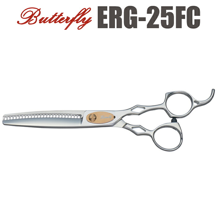 散髪 ハサミ 東京理器 Butterfly バタフライ ERG-25FC（25目 カット率約25％）OR型クシ刃 セニング 美容師 理容 理容師 はさみ シザー ヘアカット スキバサミ すき鋏 プロ用はさみ 鋏 カットバサミ セルフカット 送料無料【CP】