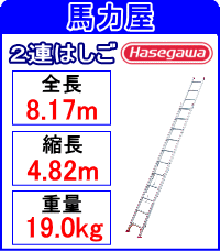 売り切れ必至 日時指定不可 ハセガワ 長谷川工業 2連はしご Ha2 2 0 81 4 8 17m 馬力屋 売り切れ必至 Sicemingenieros Com