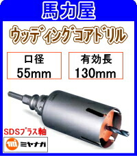 ミヤナガ ウッディングコアドリル55mm SDSプラス軸 [PCWS55R]