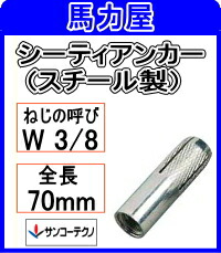 サンコーテクノ シーティアンカー CT-3070 【50本入】インチねじ (スチール製)
