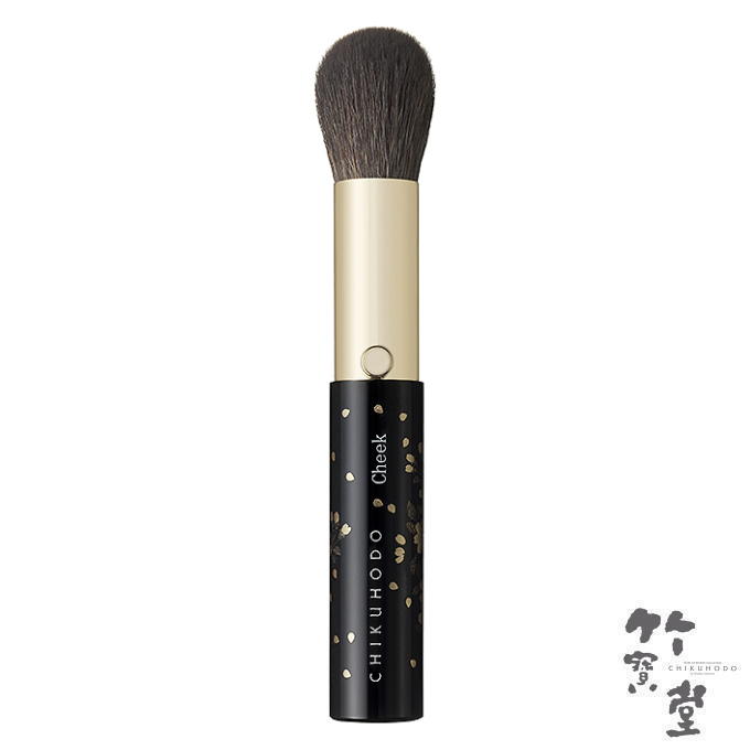 竹宝堂　蒔絵　チークブラシ 蒔絵携帯ギフト3点セット：BR-8｜竹宝堂（ちくほうどう）熊野筆