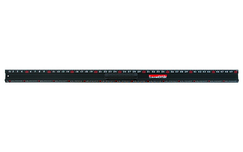 シンワ測定　65035 ／ アルミカッター定規 カット師ＥＸ １．５ｍ 併用目盛 取手付｜馬力屋