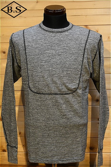 ループアンドウエフト 長袖Tシャツ LOOP＆WEFT LRC1079 HEATHER SLAB COTTON VINTAGE BIB L/S CREWNECK D.グレー