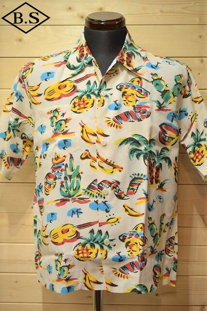 【期間限定ポイント5倍】サンサーフ SUN SURF Mr.Freedom SC38090 MFSC×SS ROCK’N ROLL SHIRT ホワイト