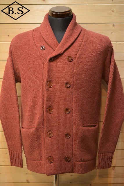 【期間限定ポイント5倍】ACVM アディクトクローズ ADDICT CLOTHES ACV-KN03 SHAWL COLLAR DOUBLE BREASTED WOOL KNIT フェイドレッド