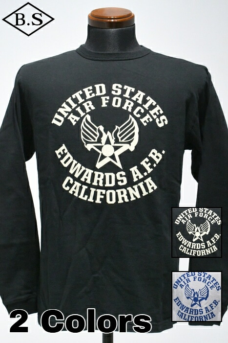 バズリクソンズ BUZZ RICKSON\u0027S 長袖プルオーバー BR69508 L/S T-SHIRT EDWARDS A.F.BASE