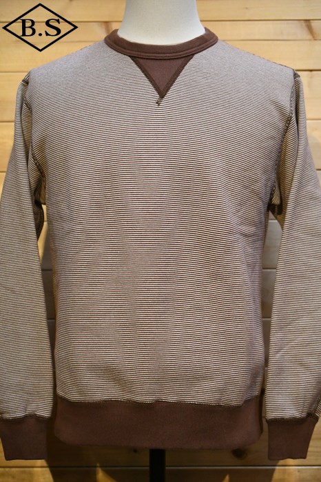 ループアンドウエフト LOOP＆WEFT スウェット LRC1102 SZ VINTAGE PINBORDER KNIT DOUBLE V SWEATSHIRT ROAST BROWN