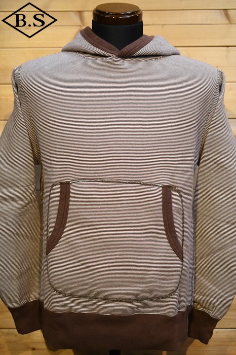 【期間限定ポイント5倍】ループアンドウエフト LOOP＆WEFT スウェット LRC1104 SZ VINTAGE PINBORDER KNIT HOODED SWEATSHIRT ROAST BROWN
