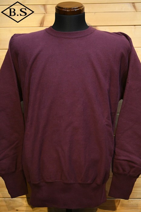 フェローズ PHERROW&rsquo;S スウェット 23W-PRWS リバースウィーブ スウェット クルーネック Burgundy｜BarnStormer3号店