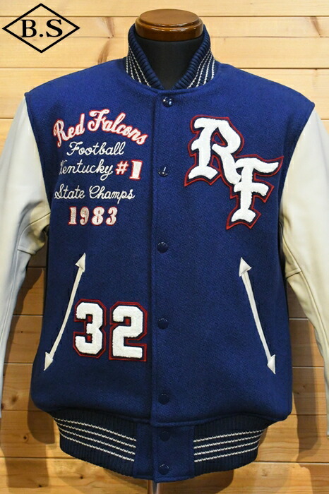 ホワイツビル WHITES VILLE アウター WV15386-126 30oz. WOOL MELTON AWARD JACKET RED FALCONS (ROYAL) ROYAL × IVORY 58,740円
