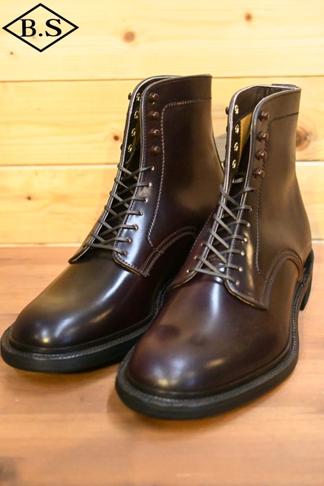 【継続期間押さえる尖んがり5倍】メイカーズ MAKERS 革靴 CDVN-09 CORDOVAN PLANE BOOTS 飾り気のない ブーツ BURGUNDY バーガンディー