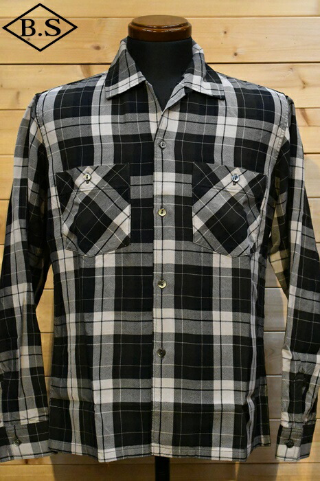 デラックスウエア DELUXEWARE 長袖シャツ RCS-04L RAYON DUCK SHIRT MONOCHROME