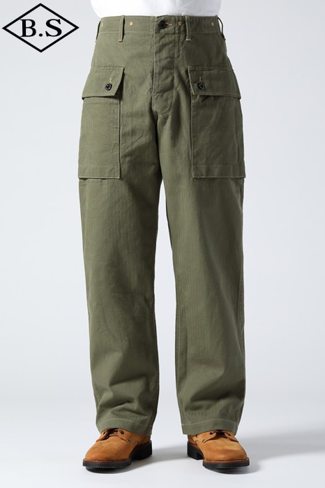 【継続期間押さえる尖んがり5倍】バズリクソンズ BUZZ RICKSON’S ズボン下 Lot No. BR42501 U.S. MARINE CORPS M-1944 HERRINGBONE PANTS SHORT LENGTH OLIVE