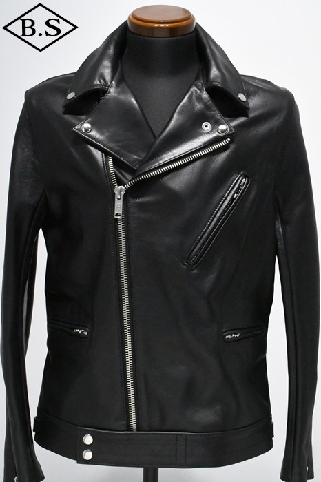 【継続期間押さえる尖んがり5倍】ロクロクロクレザーウェア 666 LEATHER WEAR トリプルシックス LJM-8 (JSLGL401) 向こう正面下げ翼 ライダースジャケット BLACK