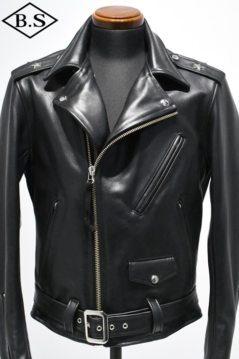 【継続期間押さえる尖んがり5倍】ロクロクロクレザーウェア 666 LEATHER WEAR トリプルシックス LJM-7 (JSLO401)  一はやりっ児 ライダースジャケット BLACK