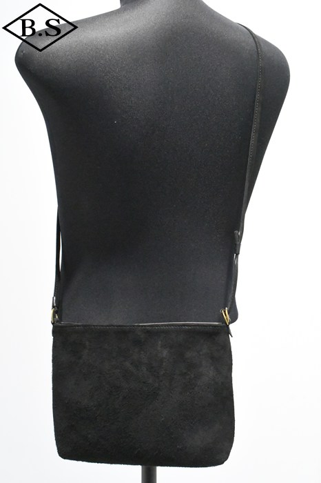 【期間限定ポイント5倍】ワイツーレザー Y’2 LEATHER バッグ BG-18-HS NATURAL SCAR HORSE ROUGHOUT SACOCHE BAG BLACK