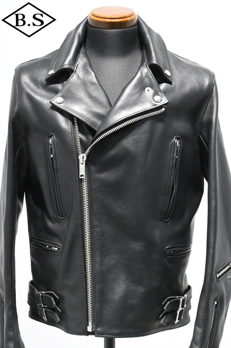 【期間限定ポイント5倍】ロクロクロクレザーウェア 666 LEATHER WEAR トリプルシックス LJM-1L (JSLB401) サイドベルト ライダースジャケット -ロング- BLACK