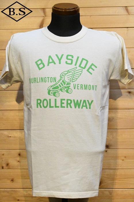 ダッパーズ Tシャツ Dapper’s LOT1699 2.5mm Binder Crew Neck Tee Standard Sewing Model OFF WHITE/GREEN　BAYSIDE ROLLERWAY オフホワイト