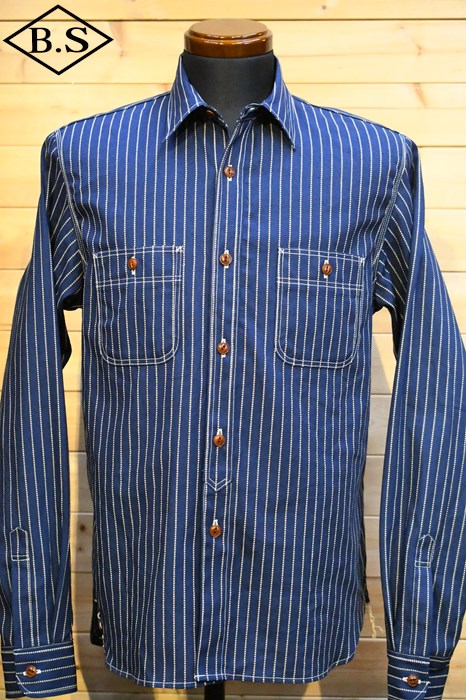 【継続期間制限事項尖んがり5倍】ビッグジョン BIG JOHN 長袖ティーシャツ MS003R SELVEDGE CHAMBRAY SHIRT wabash