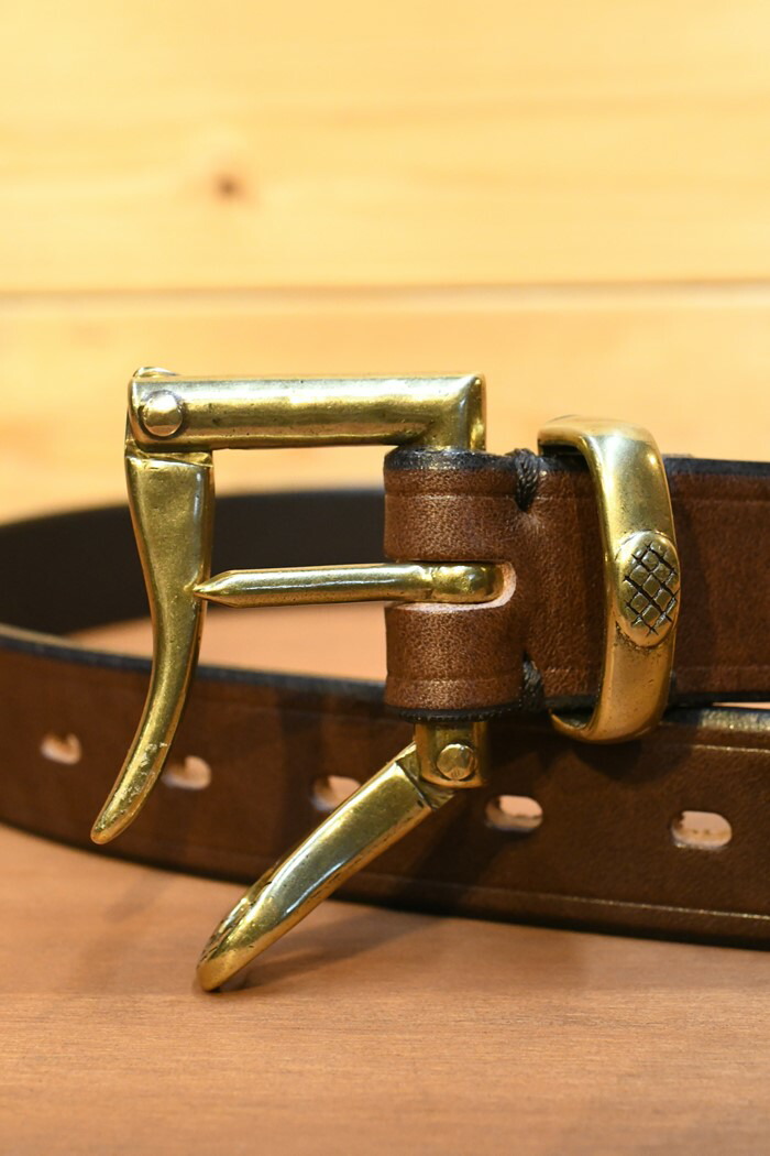 オーパスインセプションベルトOPUSINCEPTION国産サドルレザーFIREMANBUCKLEBELT33mmブラスブラウン