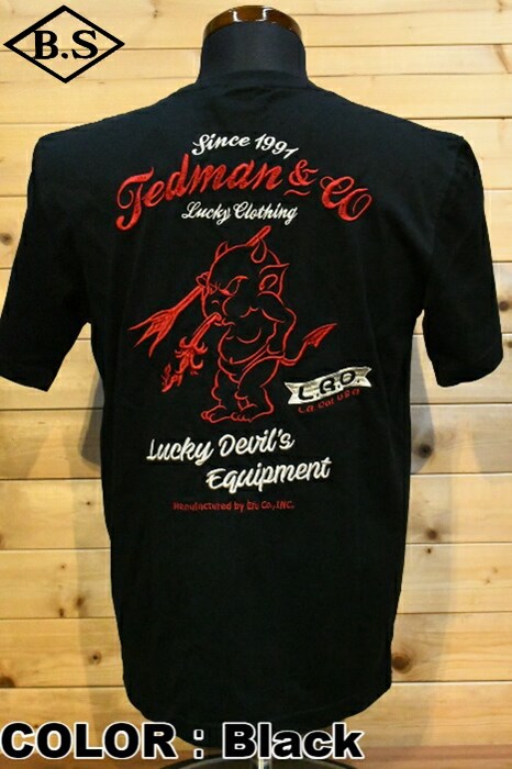 テッドマンＴシャツ TEDMAN TDSS-548 刺繍Tシャツ L.R.O
