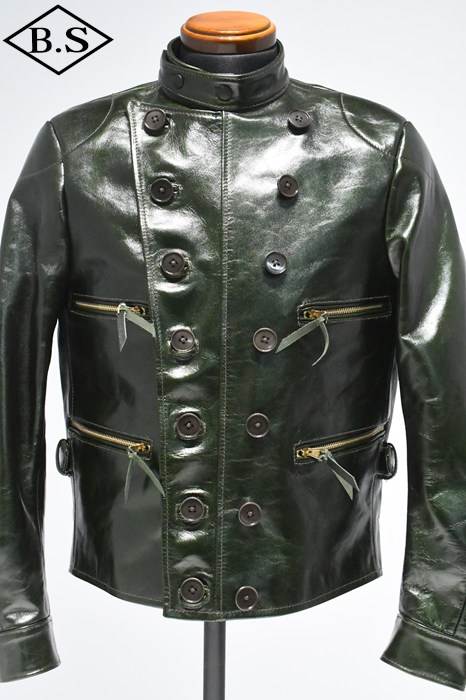 ワイツーレザー Y&rsquo;2 LEATHER レザージャケット YK-04 OIL WAX HORSE GERMAN STYLE DOUBLE BREASTED AVIATOR JACKET OLIVEGREEN｜BarnStormer3号店