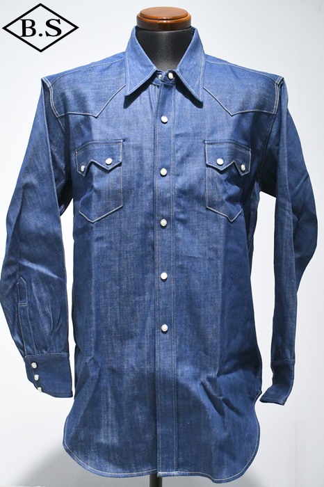 【NON WASH】LEVI'S VINTAGE CLOTHING リーバイス ヴィンテージ クロージング 長袖シャツ 001L7-0002 SHORTHORN SAWTOOTH ウエスタンシャツ｜BarnStormer3号店