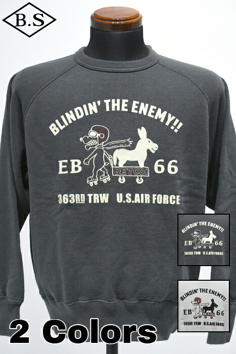 コリンボ COLIMBO 汗水 za-0405 Lagergeld Sweat Raglan Sweat EB-66 \"Blindin\u0027 the Enemy\"""