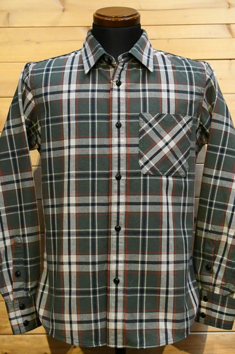 【期間限定ポイント5倍】デラックスウエア DELUXEWARE 長袖シャツ MV-11 TARTAN GRN GREEN.TARTAN タータングリーン
