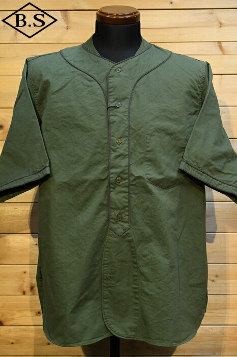 【期間限定ポイント5倍】ナイジェル ケーボン Nigel Cabourn ベースボールシャツ 80480011002 BASEBALL SHIRT S/S TYPE2 ベースボールシャツ グリーン