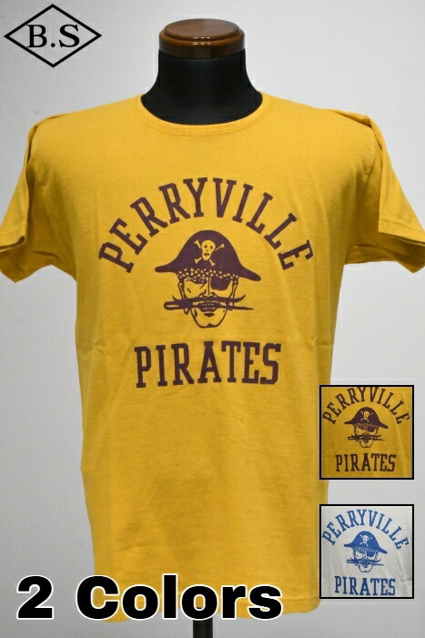 【期間限定ポイント5倍】ダッパーズ Tシャツ Dapper’s LOT1774 Military Crew Neck Tee Standard Sewing Model PERRYVILLE PIRATES