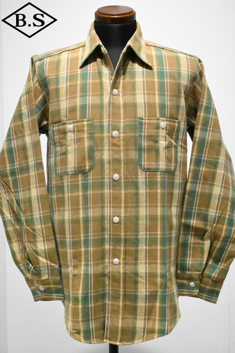 【期間限定ポイント5倍】ジョングラッコー JOHN GLUCKOW ウエアハウス 長袖シャツ JG-06 1940s Storm shirt BROWN E柄