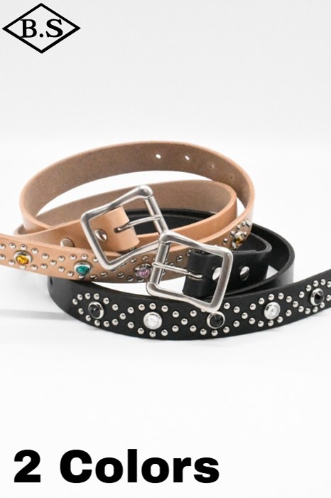 コリンボ COLIMBO ベルト ZA-0704 JEWEL STUDDED LEATHER BELT 27mm 《END ONLY》\
