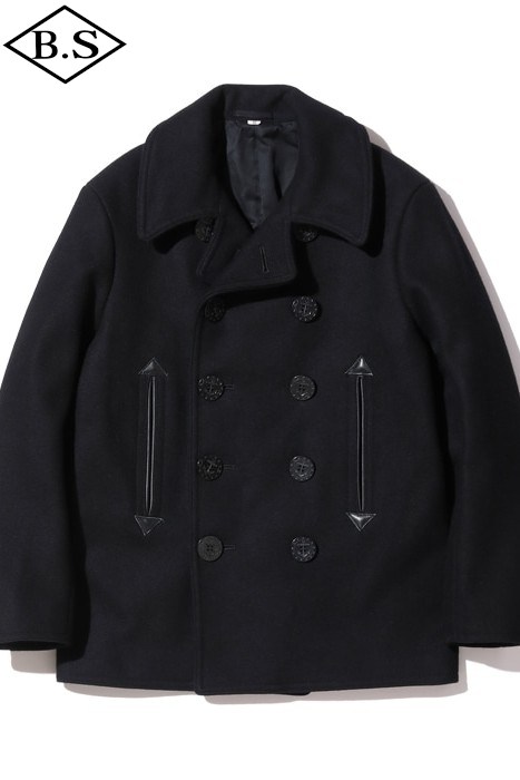 【継続期間制限事項尖んがり5倍】バズリクソンズ BUZZ RICKSON’S アウター BR12394 WILLIAM GIBSON COLLECTION Type BLACK PEA COAT BLACK