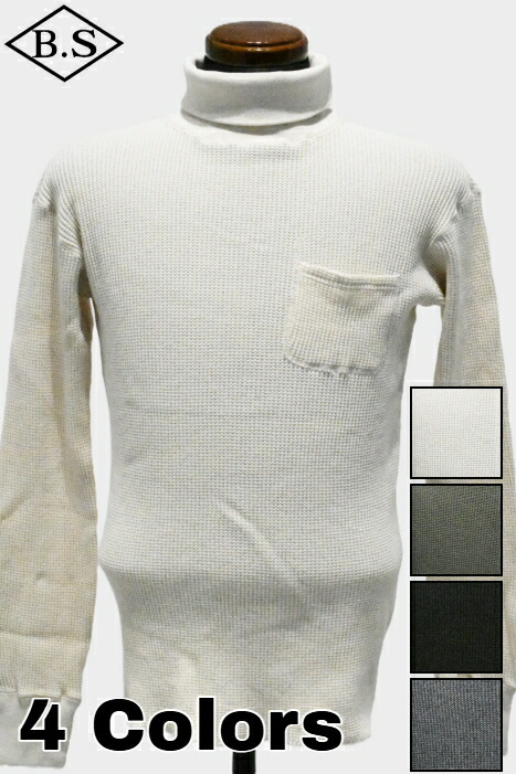 クッシュマン CUSHMAN ロンT 26380 BIG WAFFLE LONG SLEEVE TURTLE NECK TEE