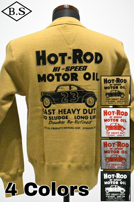 【期間限定ポイント5倍】クッシュマン CUSHMAN スウェット 26901P PRINT SET-IN SLEEVE HOT-ROD｜BarnStormer3号店