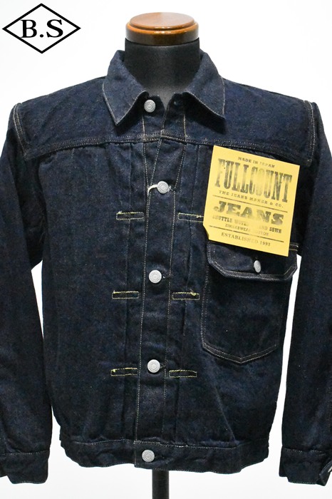 【期間限定ポイント5倍】フルカウント FULLCOUNT Gジャン 2107SSW Type 1 Denim Jacket (Super Smooth) (One Wash) ファースト インディゴ ワンウォッシュ